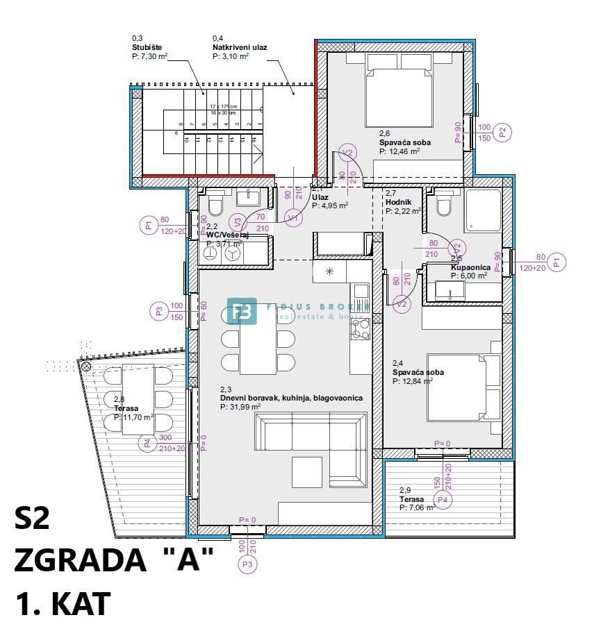 VODICE, novogradnja, vseljivo, 2. nadstropje, terasa, mirna lokacija
