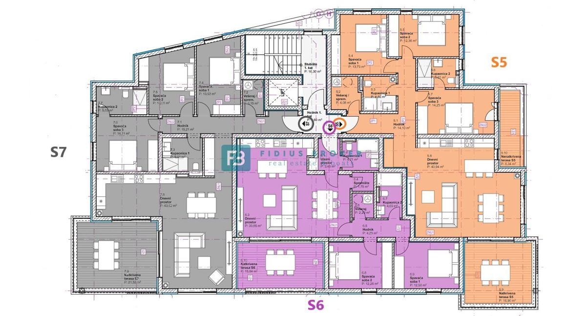 VODICE, novogradnja, 1. nadstropje, pogled na morje, dvigalo, 3s, shramba