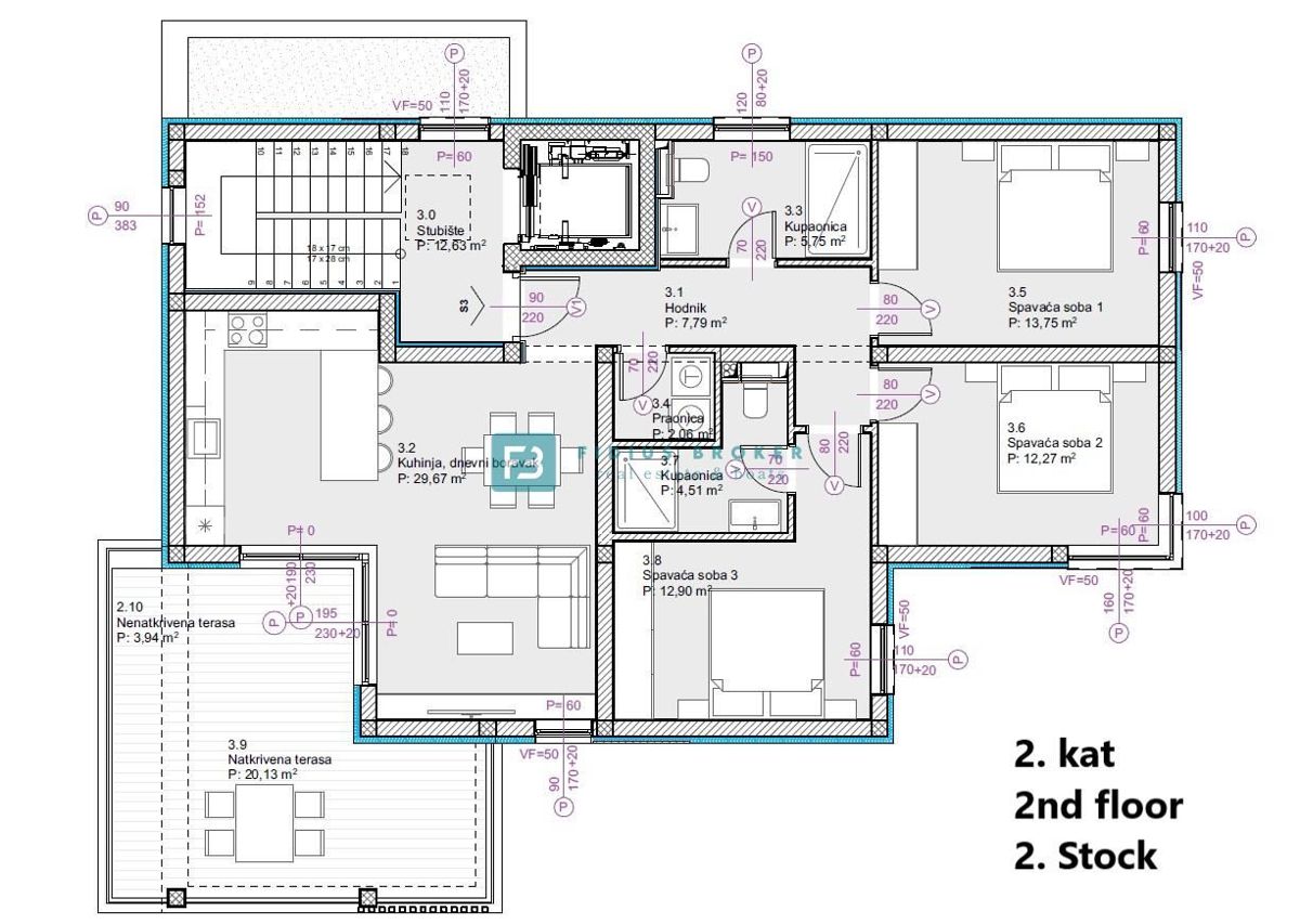 Apartmaj Vodice, 120,43m2