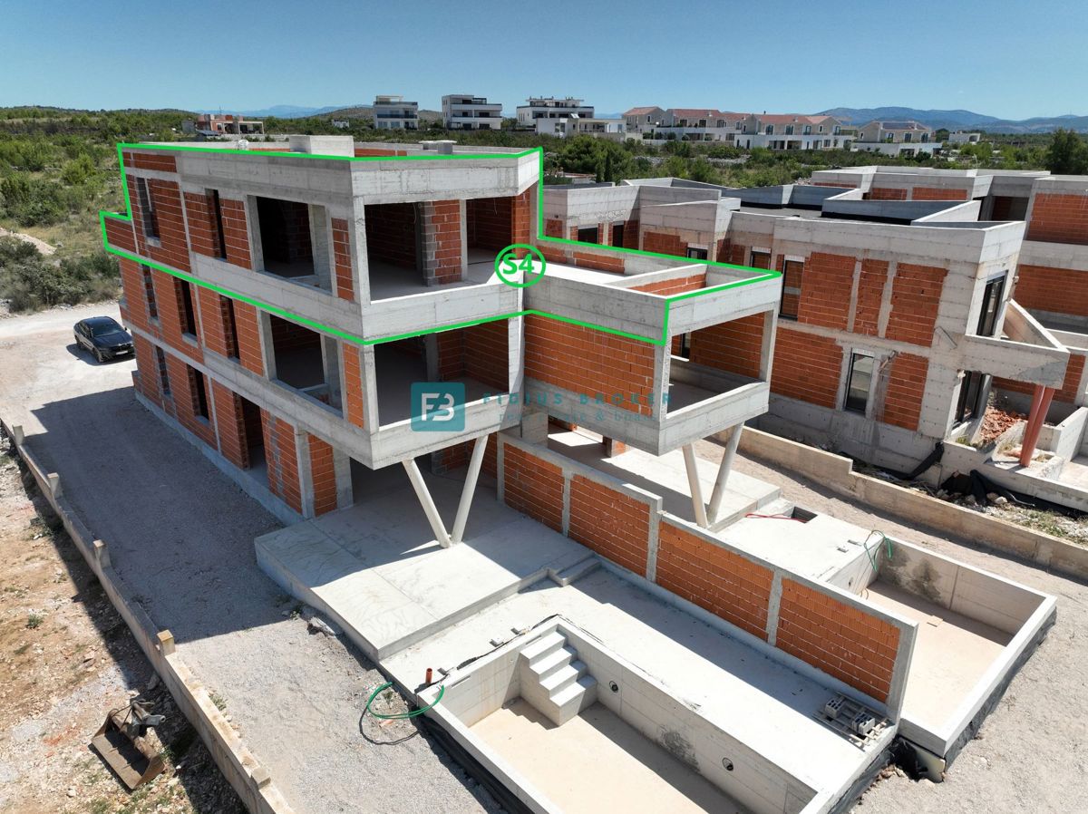 VODICE, novogradnja, penthouse, 2. nadstropje, pogled na morje, 3 ss