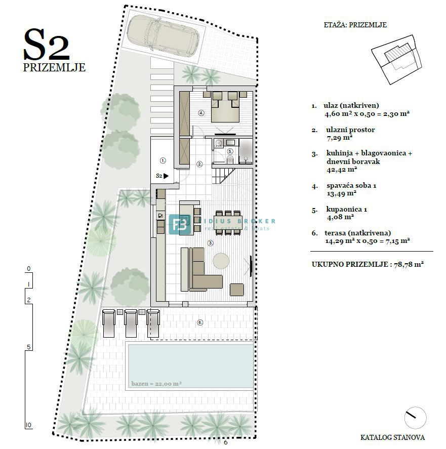 VODICE, nov projekt, luksuzno stanovanje, panoramski pogled na morje, bazen, strešna terasa, S1