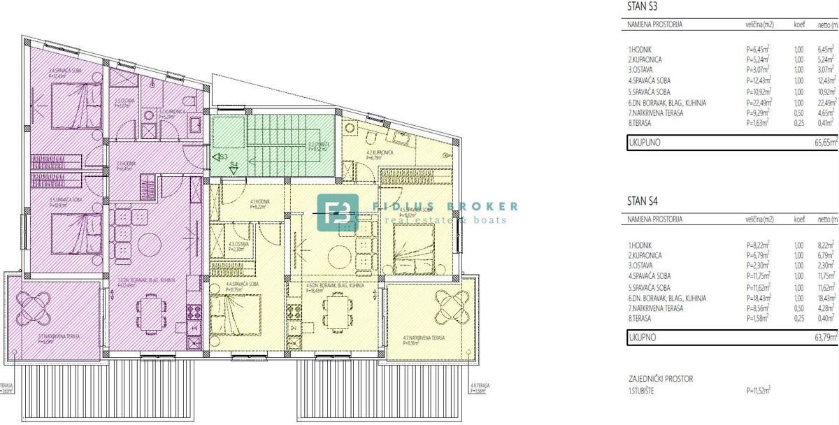 VODICE, nov projekt, pritličje, vrt 14 m2, 2 spalnici, shramba