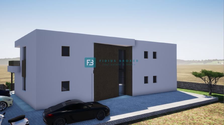 VODICE, nov projekt, pritličje, vrt 14 m2, 2 spalnici, shramba