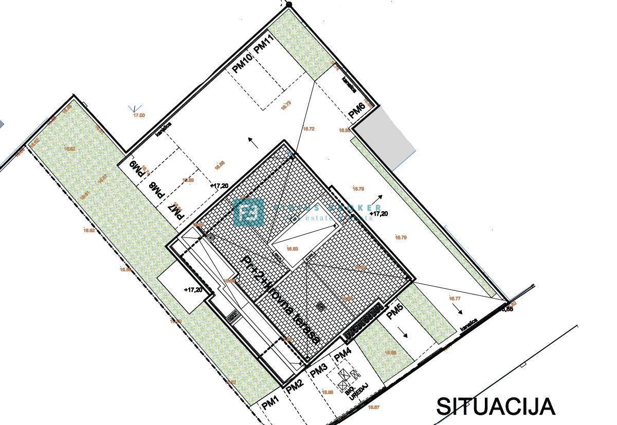 VODICE, novo, 1. nadstropje, 2 spalnici, 650 m do plaže, terasa