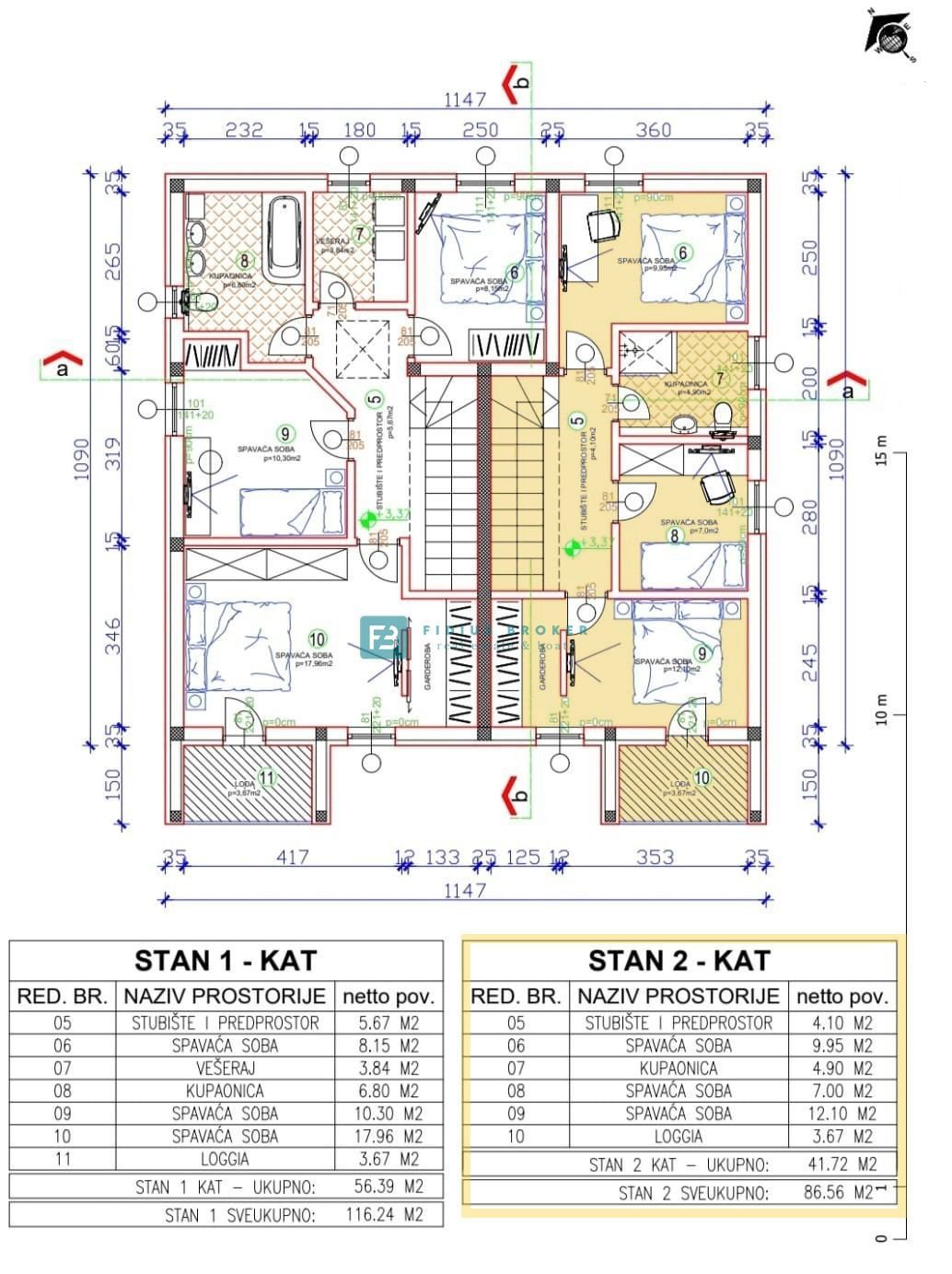 VODICE, novogradnja, družinska hiša, 2 ločena apartmaja, bazen, parkirišče