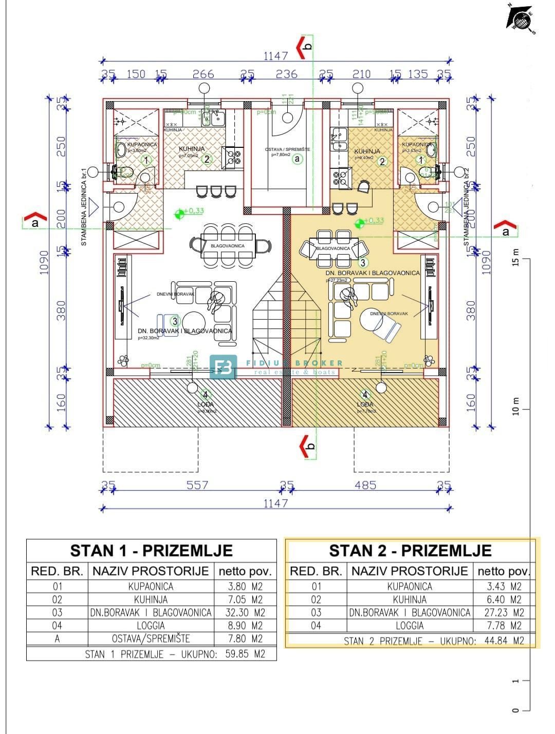 VODICE, novogradnja, družinska hiša, 2 ločena apartmaja, bazen, parkirišče