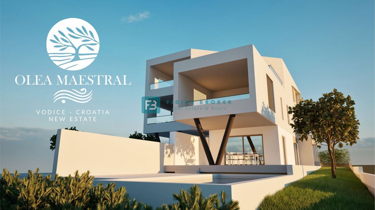 VODICE, novogradnja, penthouse, 2. nadstropje, pogled na morje, 3 ss