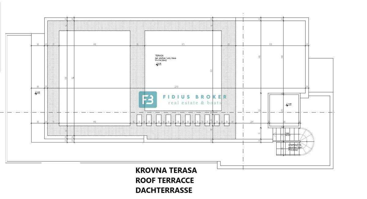 VODICE, novo, 2. nadstropje + strešna terasa, luksuzno stanovanje, 250 m od obale, panoramski pogled na morje
