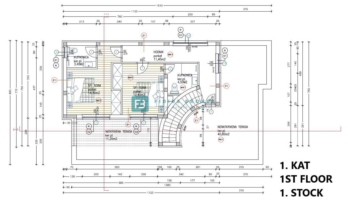 VODICE, nova, moderna samostojna hiša, bazen, garaža