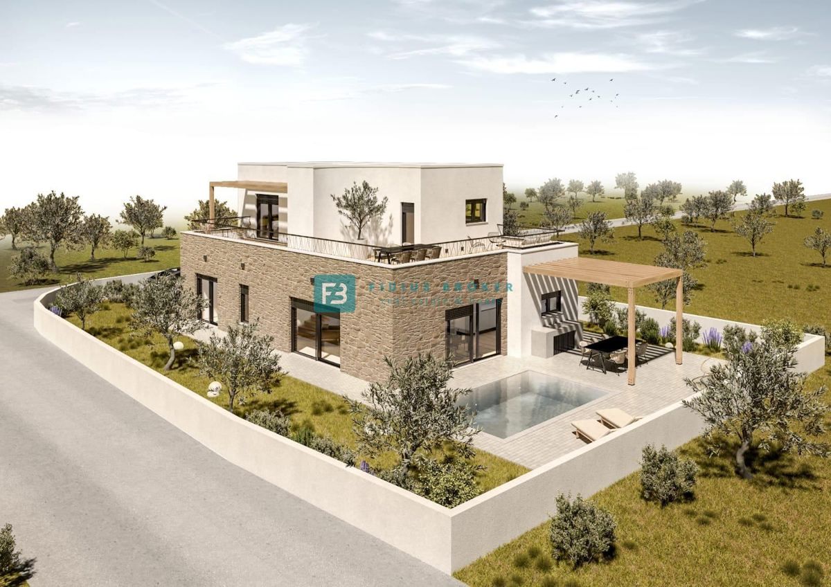 VODICE, nova, moderna samostojna hiša, bazen, garaža