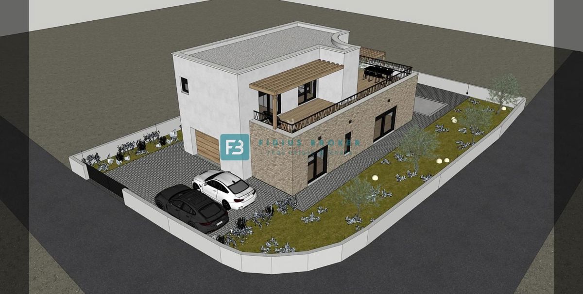 VODICE, nova, moderna samostojna hiša, bazen, garaža