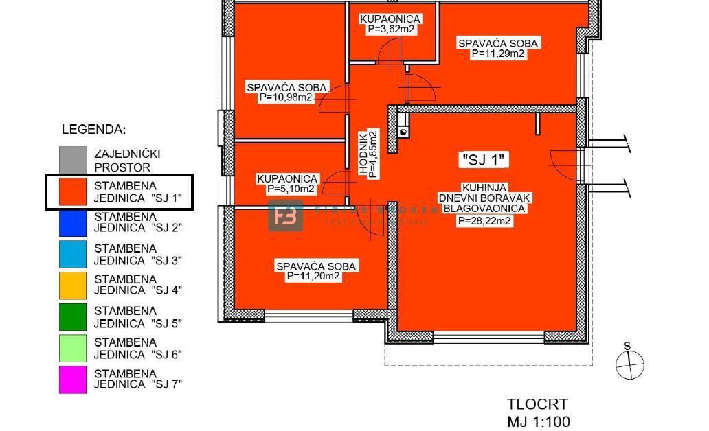 VODICE, novo, moderno opremljeno stanovanje, 600 m do plaže, vrt 155 m2, 3 spalnice, shramba