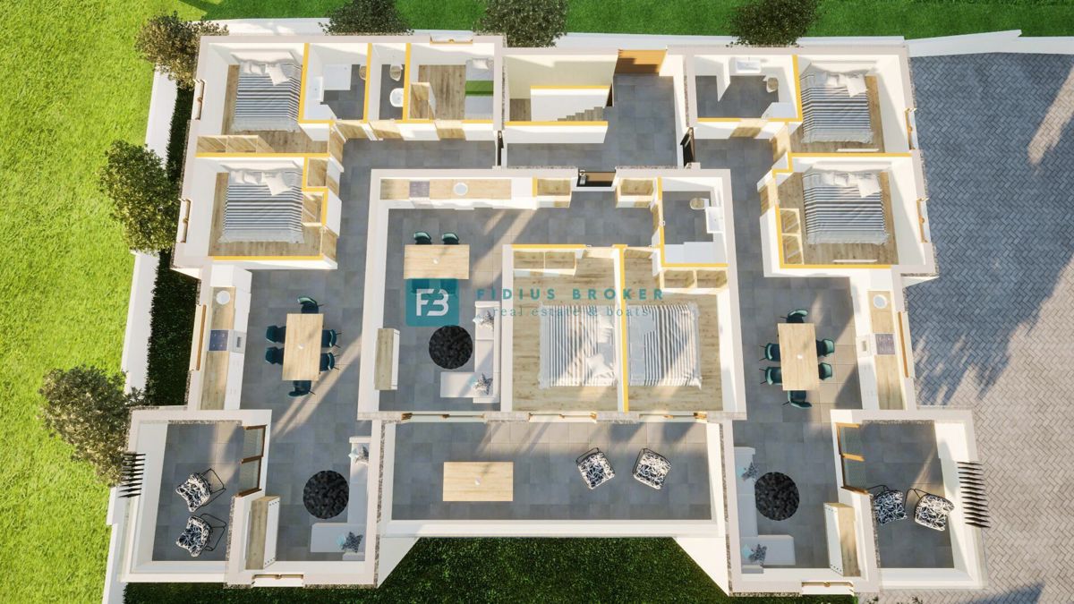 VODICE, novogradnja, 1. nadstropje, 3 spalnice, shramba