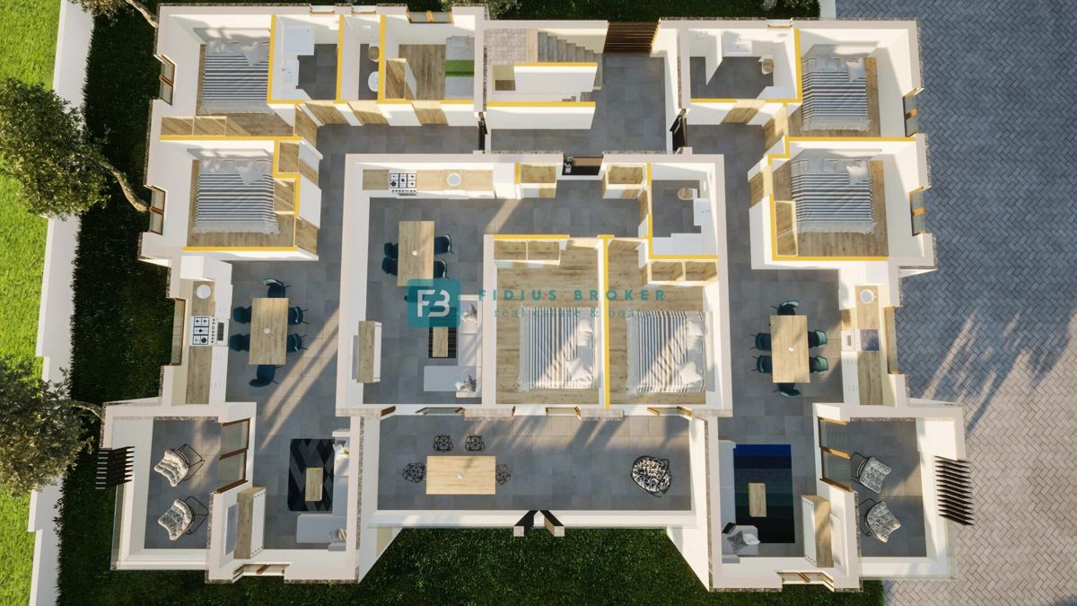 VODICE, novogradnja, 1. nadstropje, 2 spalnici, terasa 25 m2, shramba