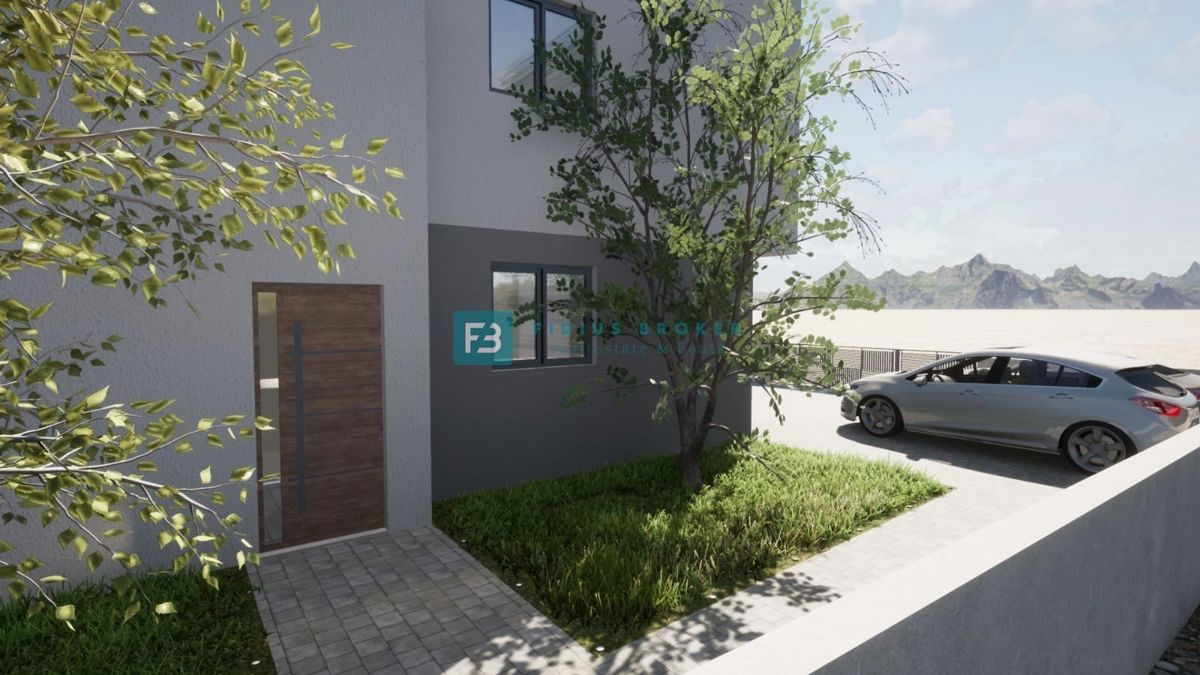 VODICE, novogradnja, dvoetažno stanovanje, pogled na morje, strešna terasa