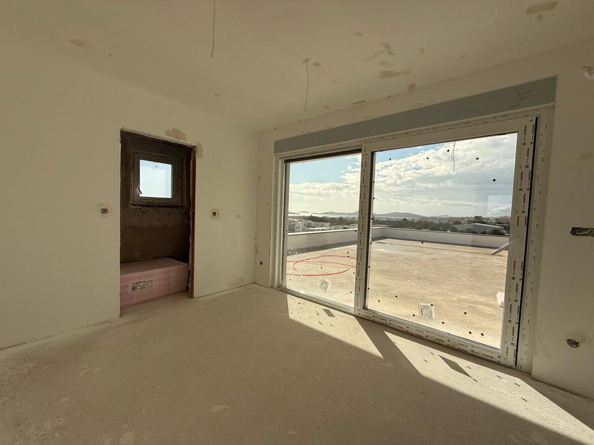 VODICE, novogradnja, dvoetažno stanovanje, pogled na morje, strešna terasa