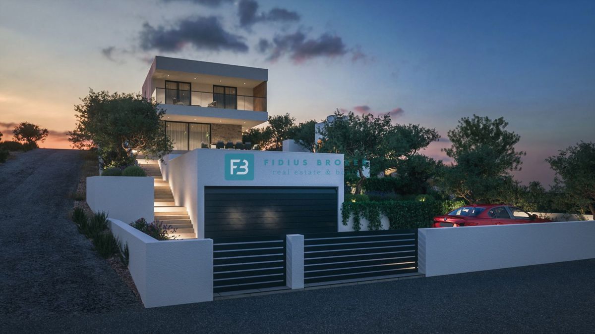 ŽABORIĆ, nova, luksuzno opremljena vila, panoramski razgled, 150 m od morja, bazen, garaža