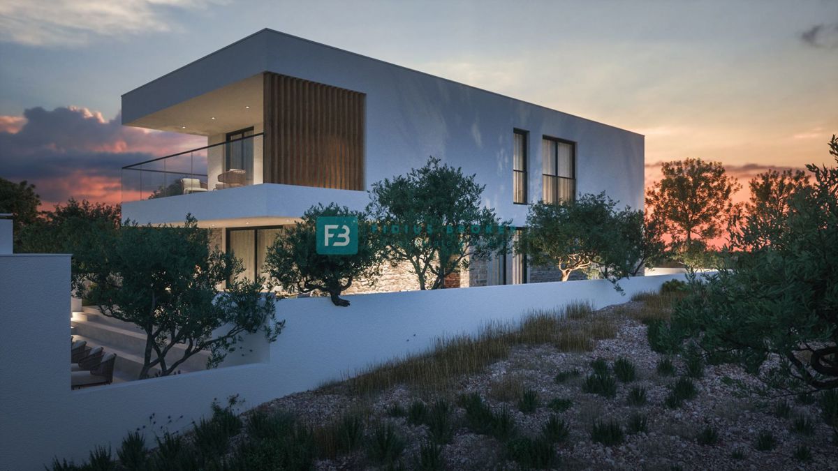 ŽABORIĆ, nova, luksuzno opremljena vila, panoramski razgled, 150 m od morja, bazen, garaža