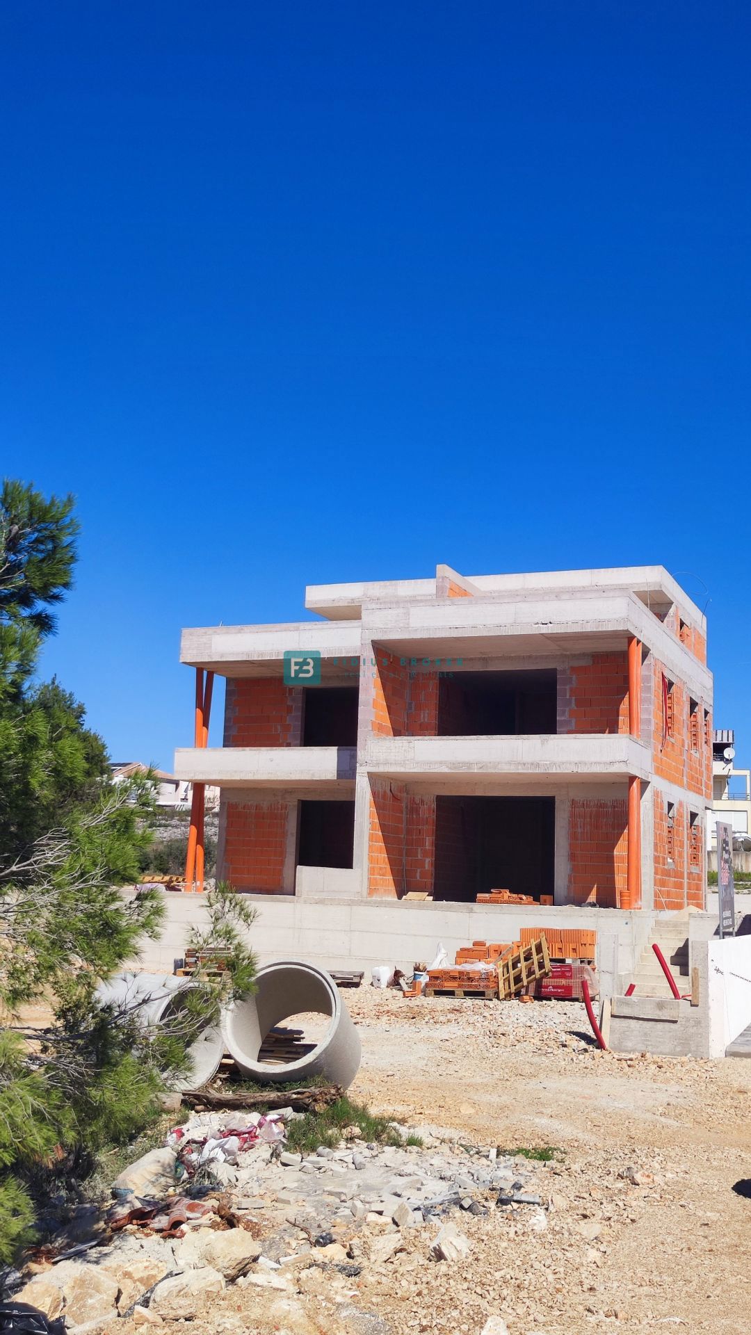 VODICE, novogradnja, dvoetažno stanovanje, pogled na morje, strešna terasa