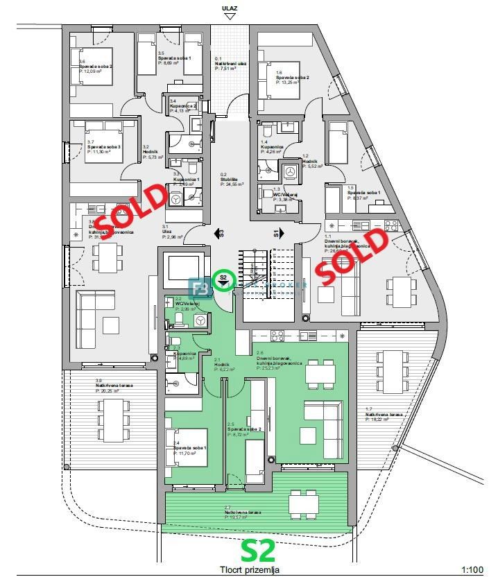 Apartmaj Vodice, 81,21m2