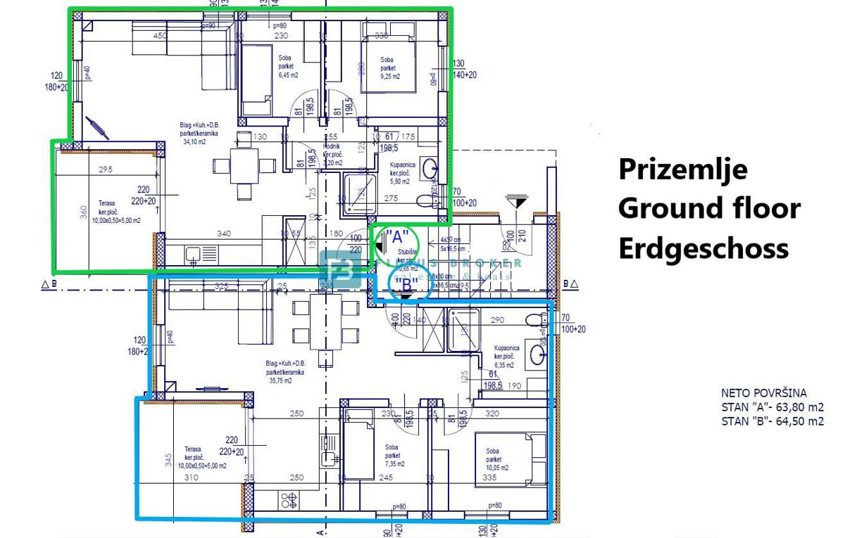 Apartmaj Brodarica, Šibenik - Okolica, 63,80m2