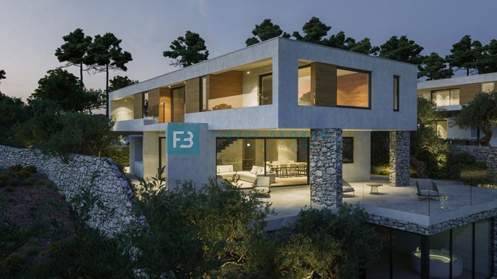 VODICE, nov projekt, moderna vila, bazen, wellness, panoramski razgled, V1
