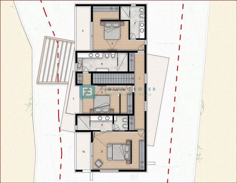 VODICE, nov projekt, moderna vila, bazen, wellness, panoramski razgled, V1
