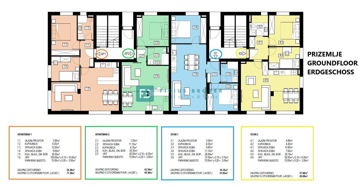 Apartmaj Vodice, 71,30m2