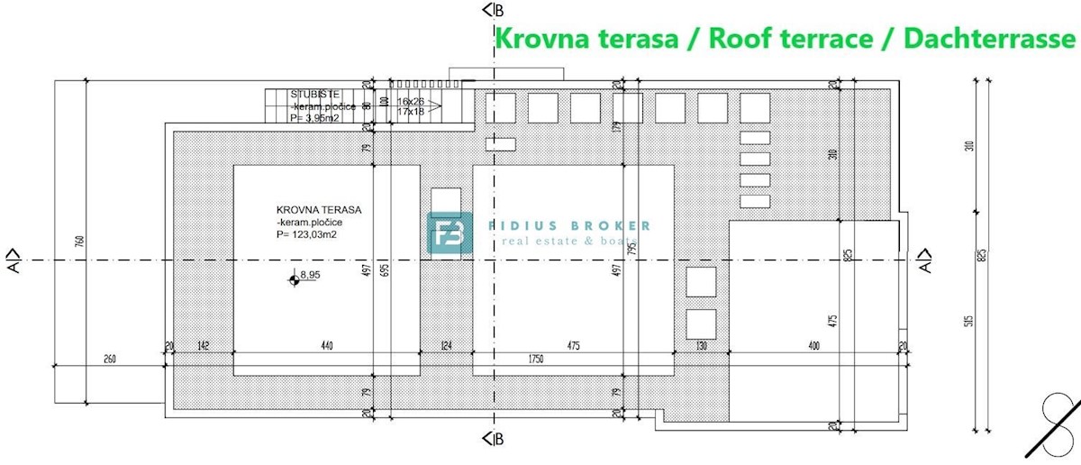 VODICE, novo, pogled na morje, 2. nadstropje + strešna terasa, center