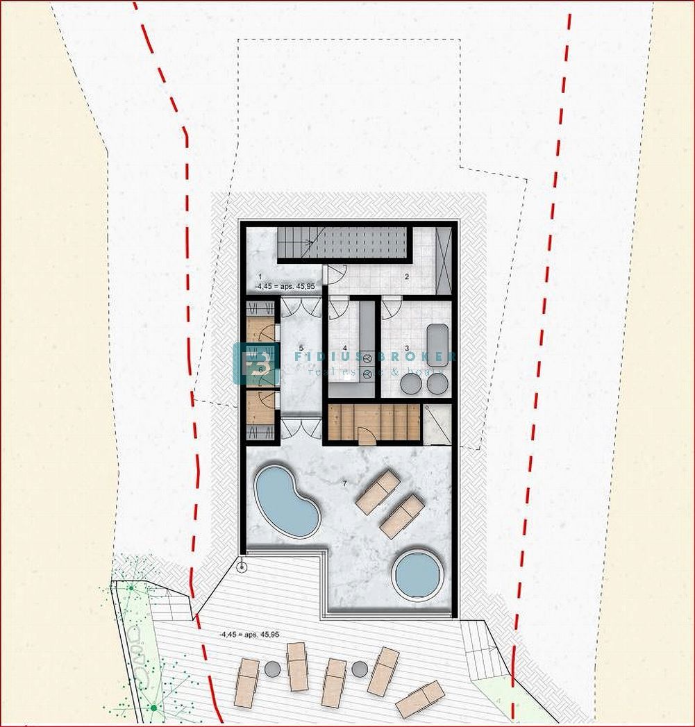 VODICE, nov projekt, moderna vila, bazen, wellness, panoramski razgled, V2