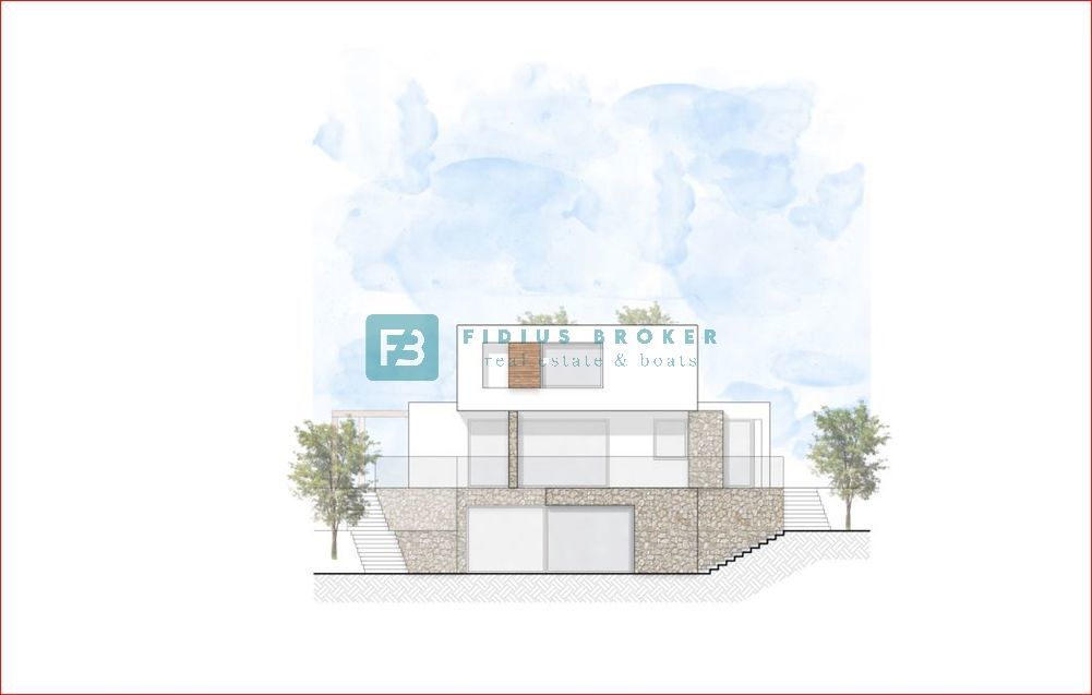 VODICE, nov projekt, moderna vila, bazen, wellness, panoramski razgled, V2