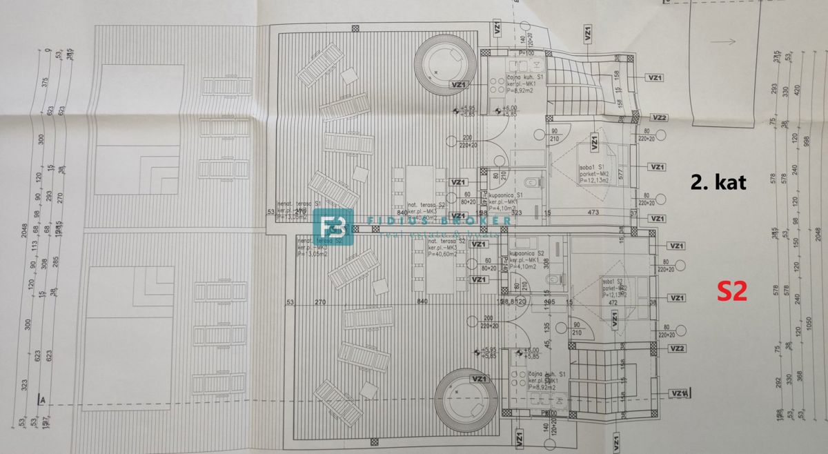 TRIBUNJ, nova, dvojček, panoramski pogled na morje, bazen