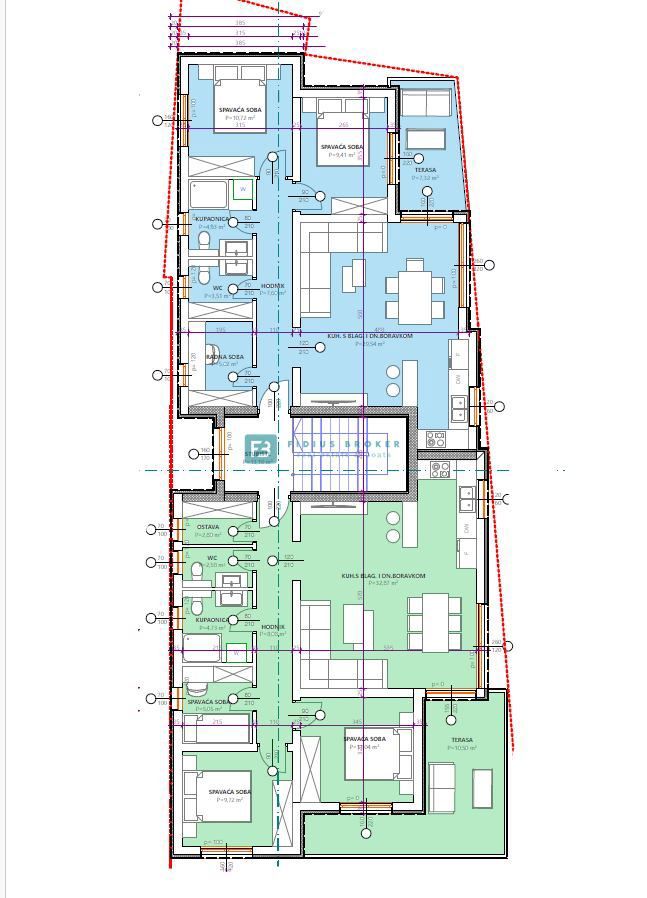 VODICE, novogradnja, pritličje, vrt 121 m2, 2 spalnici
