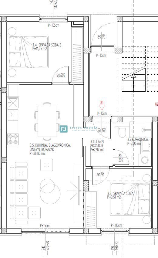 VODICE, nov projekt, pritličje, vrt 37 m2, mirna lokacija