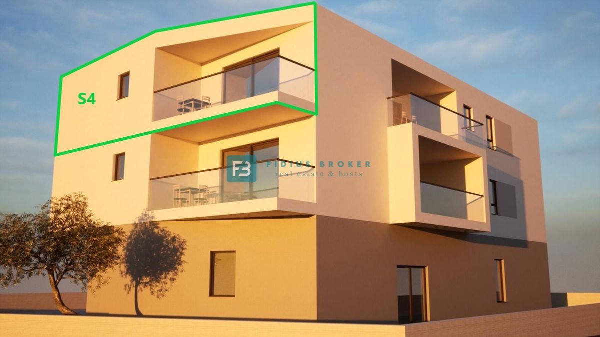 VODICE, nov projekt, moderno stanovanje, 2. nadstropje, 900 m do plaže, S4