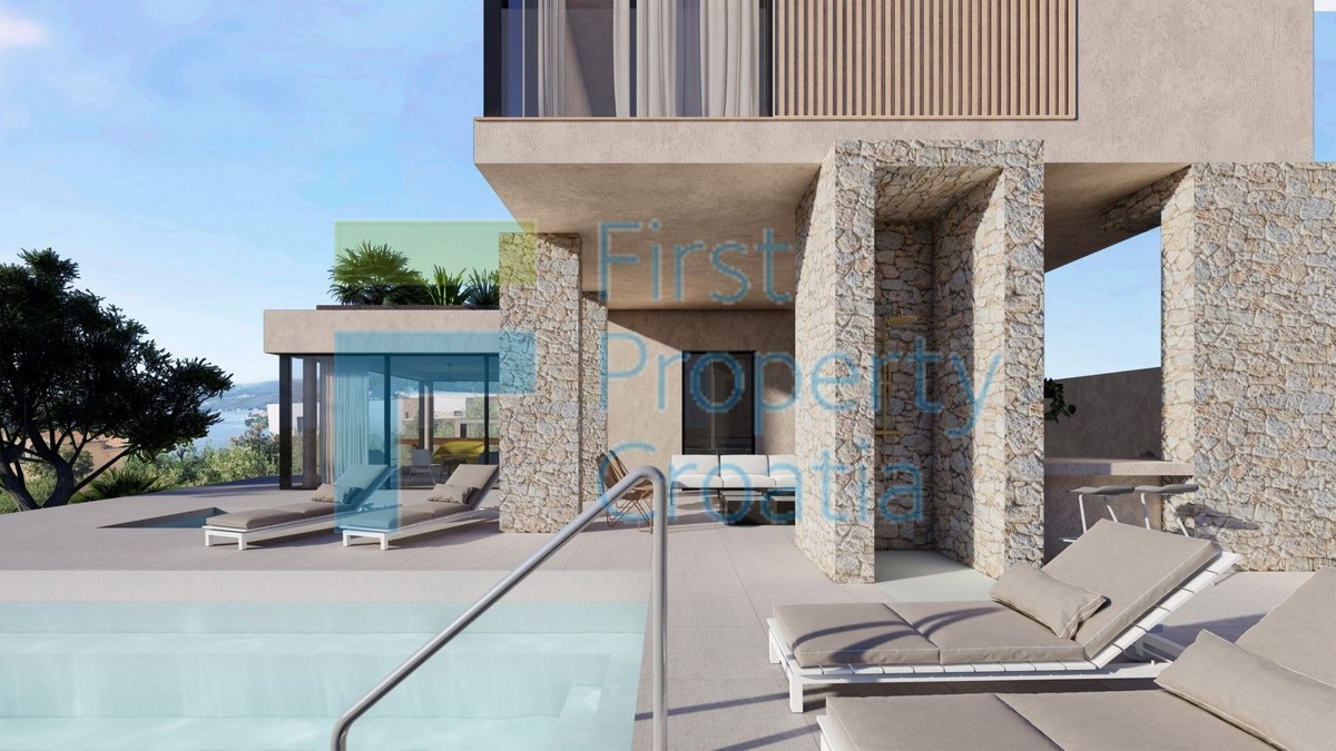 RG1719 - Luksuzna vila 170m iznad plaže, okolica Rogoznice, na prodaju