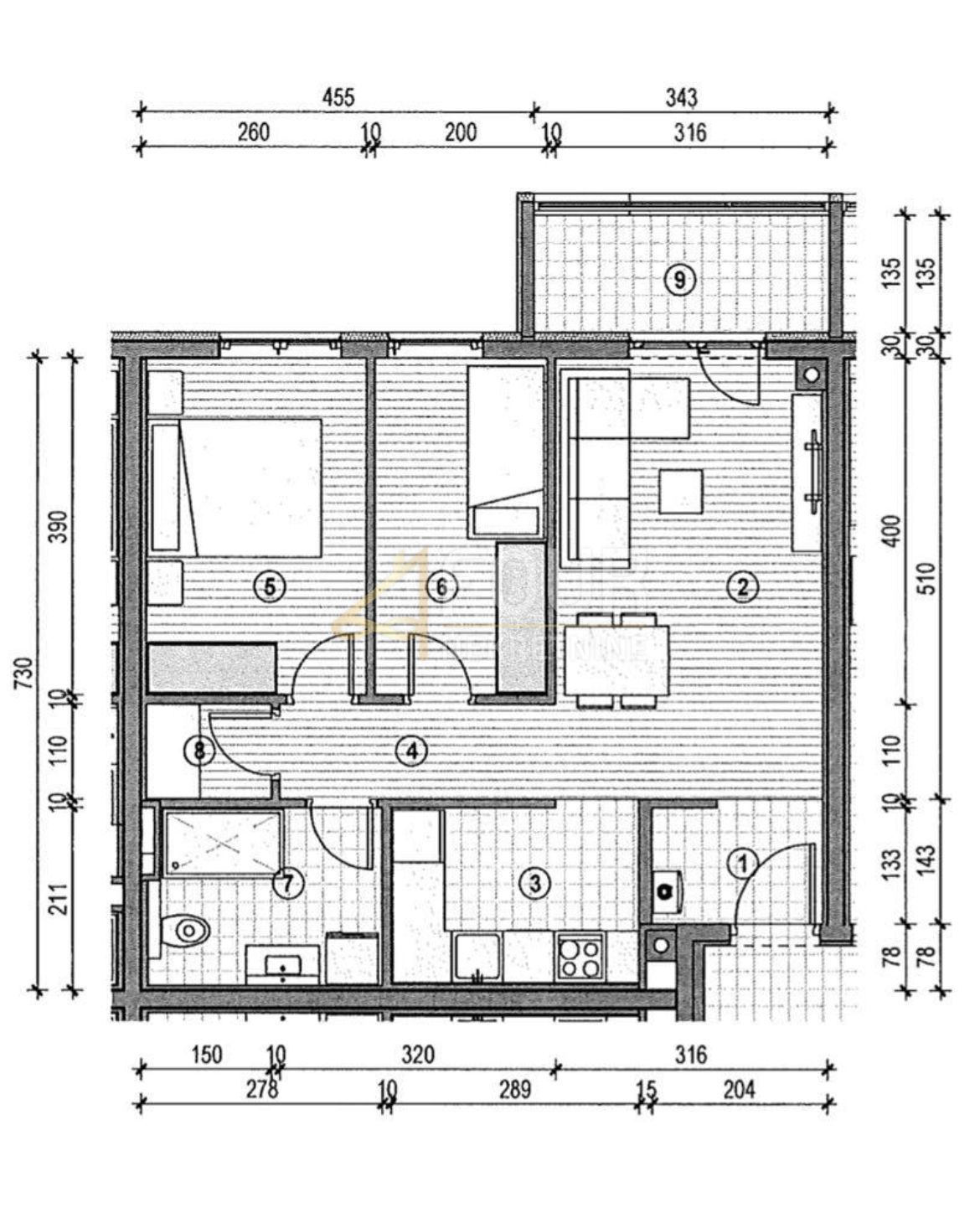 Stanovanje Kaštanjer, Pula, 56,94m2