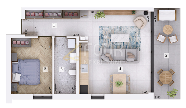 Stanovanje Rovinj, 58,32m2