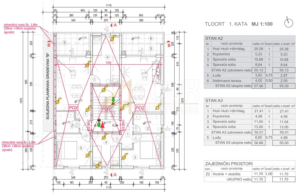 Stanovanje Štinjan, Pula, 55m2