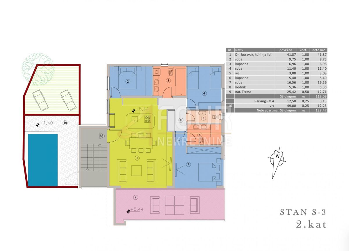 Stanovanje Malinska, Malinska-Dubašnica, 100,38m2