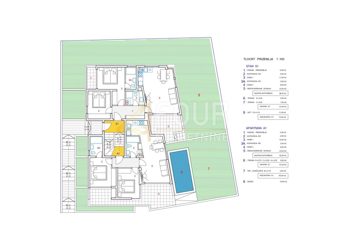 Stanovanje Novalja, 61,50m2