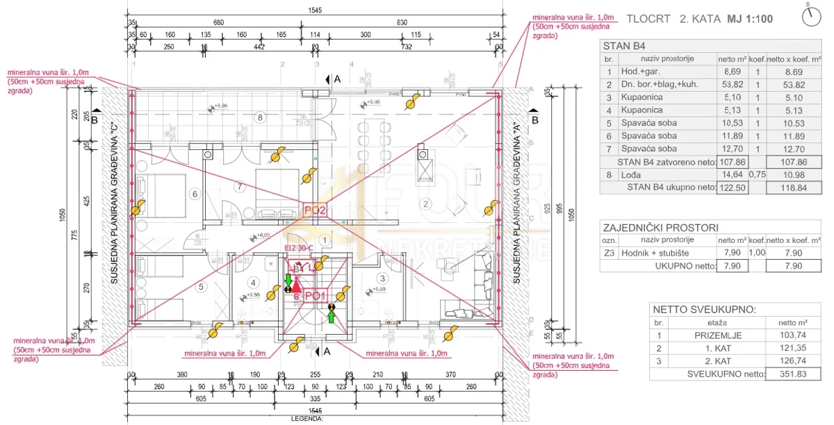 Stanovanje Štinjan, Pula, 118,84m2