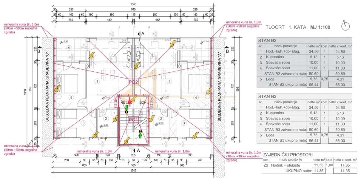 Stanovanje Štinjan, Pula, 55m2