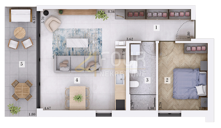 Stanovanje Rovinj, 58,32m2