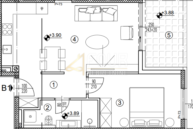 Stanovanje Srdoči, Rijeka, 64,22m2