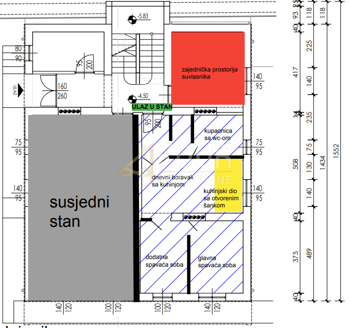 Stanovanje Pećine, Rijeka, 44,44m2