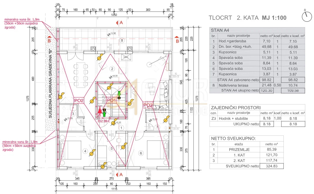 Stanovanje Štinjan, Pula, 109,56m2