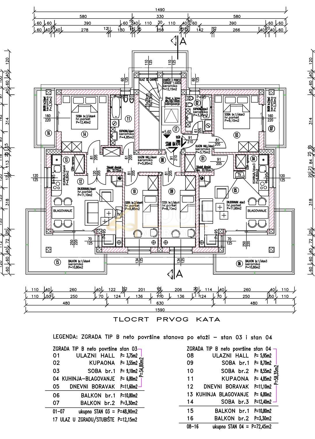 Stanovanje Hreljin, Bakar, 56,65m2