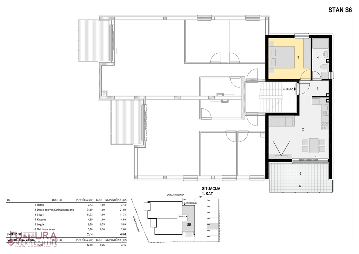 PAG - MANDRE, STAN 41,76 M2, PRODAJA, PRVA VRSTA, ODPRT RAZGLED, VRT!!