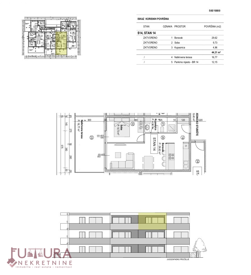 PAG - POVLJANA, APARTMA 44,31 M2, PRODAJA, POGLED, NOVO, LOKACIJA!